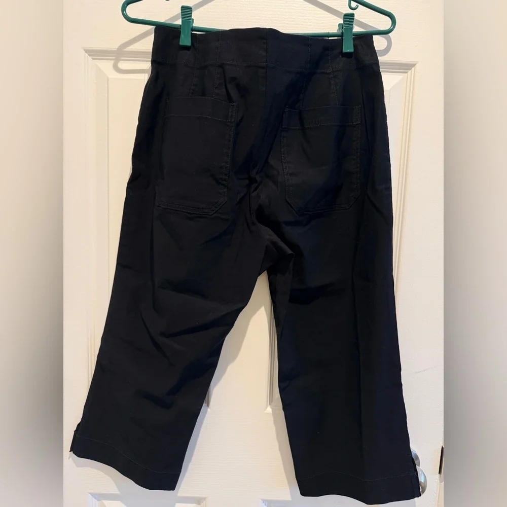 NWT Maeve Anthropologie US 8 Linen Blend Capri Black Pants - Picture 12 of 15